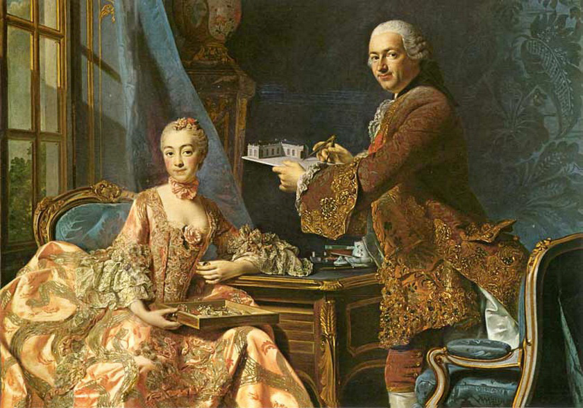 Architect Jean-Rodolphe Perronet With His Wife by Alexander Roslin, 1759